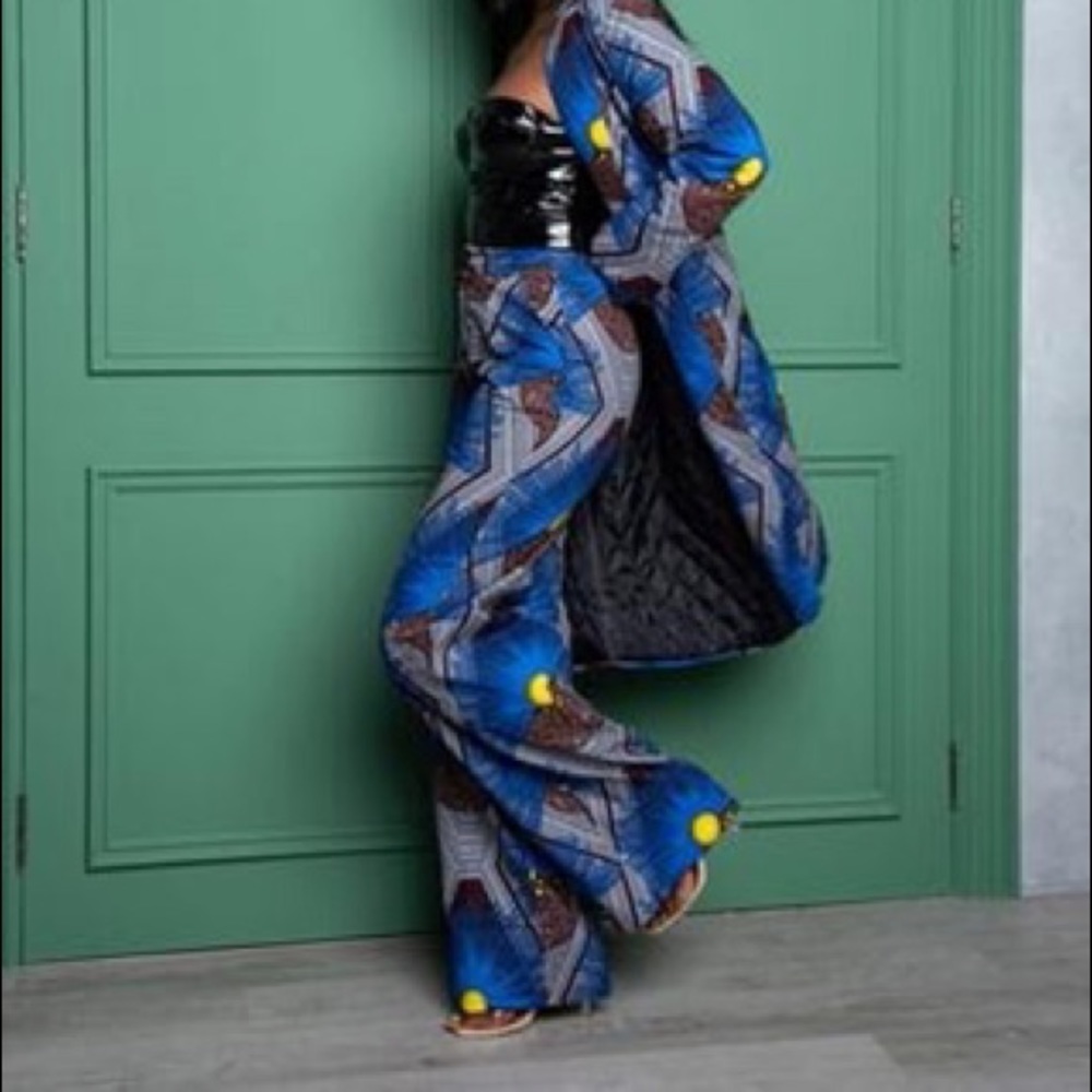 African Tribal Print Palazzo Wide Leg Pants